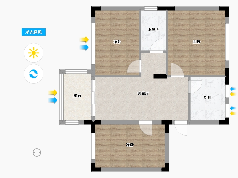 广东省-广州市-边检大院-71.00-户型库-采光通风