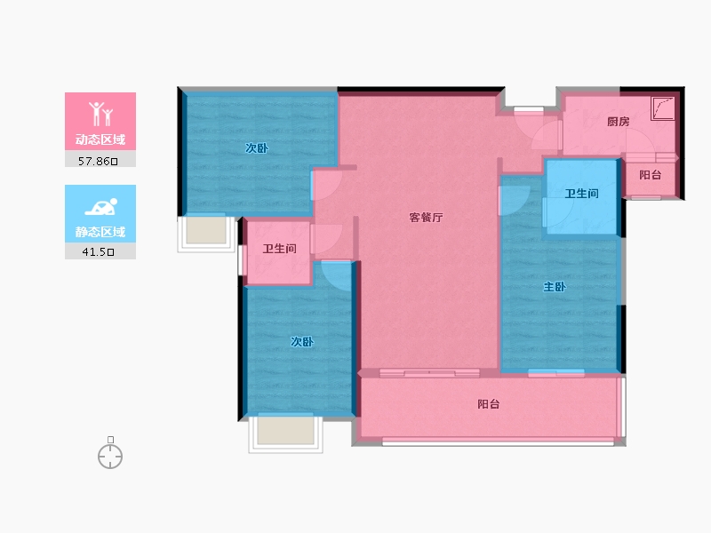 四川省-成都市-中铁城·阅湖和庭-98.00-户型库-动静分区