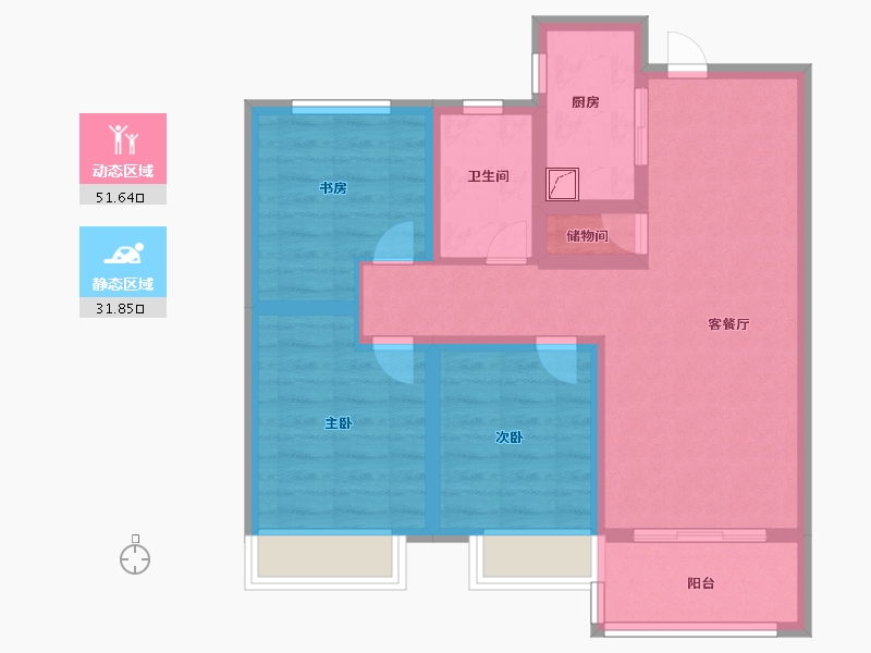 陕西省-咸阳市-国润城-73.00-户型库-动静分区