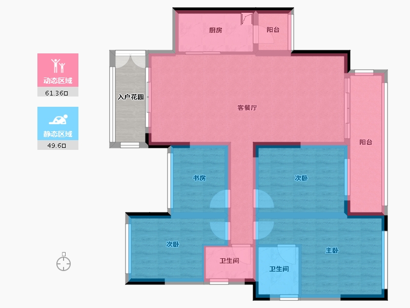 重庆-重庆市-涪陵攀华大唐国际-100.00-户型库-动静分区