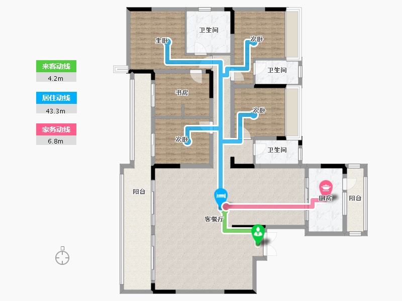 重庆-重庆市-龙湖两江新宸旭宸-135.00-户型库-动静线