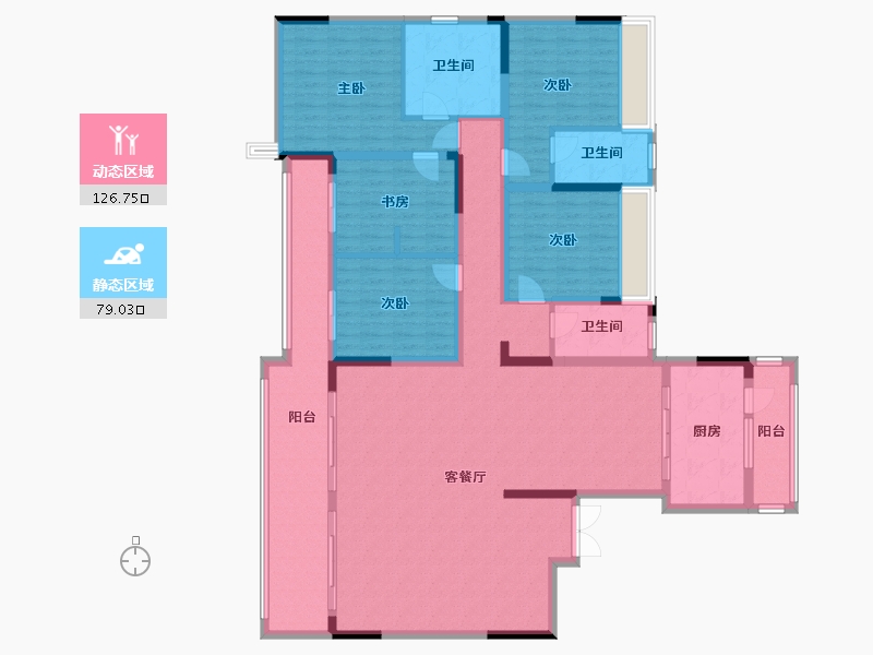 重庆-重庆市-龙湖两江新宸旭宸-135.00-户型库-动静分区