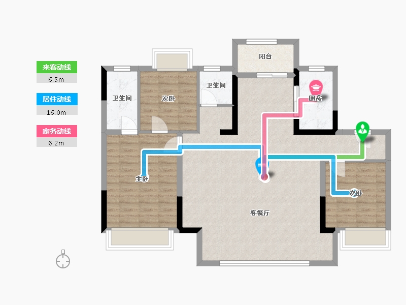 贵州省-贵阳市-蓝光雍景湾-114.00-户型库-动静线