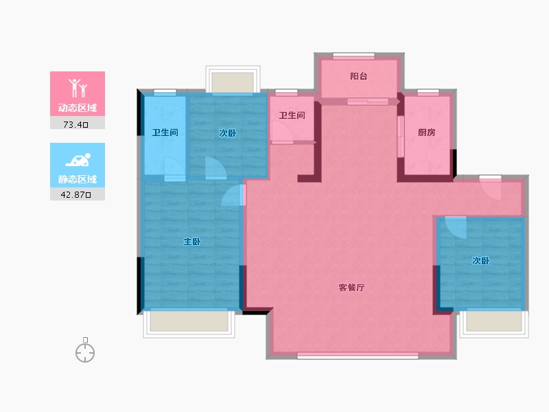 贵州省-贵阳市-蓝光雍景湾-114.00-户型库-动静分区