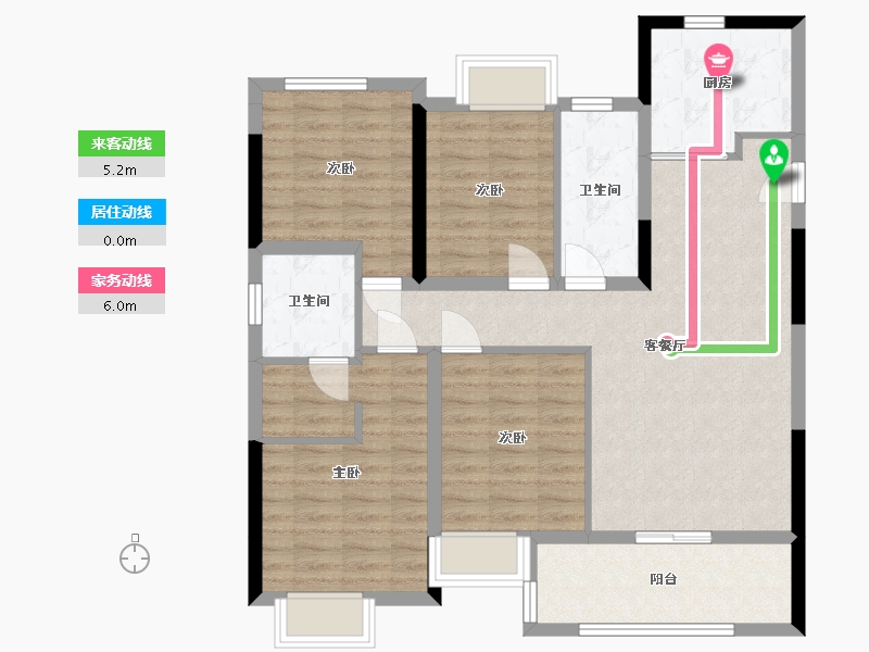 福建省-莆田市-玖玺·正荣府-107.00-户型库-动静线