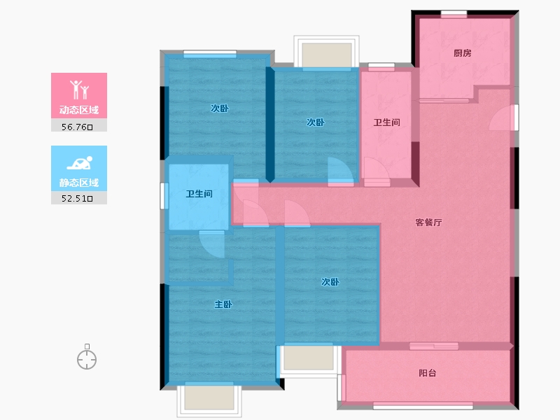 福建省-莆田市-玖玺·正荣府-107.00-户型库-动静分区