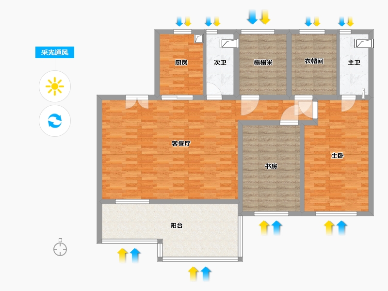 山东省-济宁市-碧桂园·济州府-122.04-户型库-采光通风