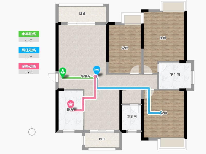 湖北省-黄冈市-皇家翡翠湾-118.00-户型库-动静线