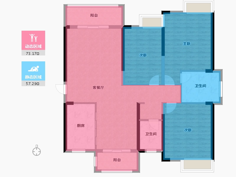 湖北省-黄冈市-皇家翡翠湾-118.00-户型库-动静分区