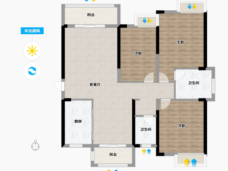 湖北省-黄冈市-皇家翡翠湾-118.00-户型库-采光通风