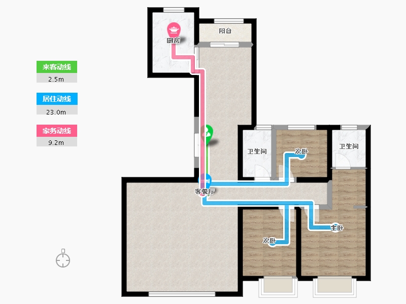 内蒙古自治区-呼和浩特市-万枫美利山-145.00-户型库-动静线