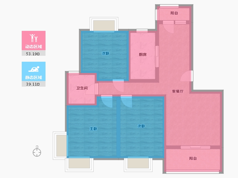 上海-上海市-新高苑兰园-二期-86.00-户型库-动静分区