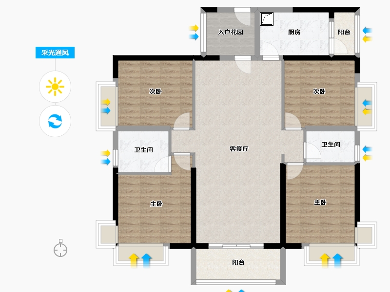 广东省-佛山市-海逸·桃花源记-128.00-户型库-采光通风