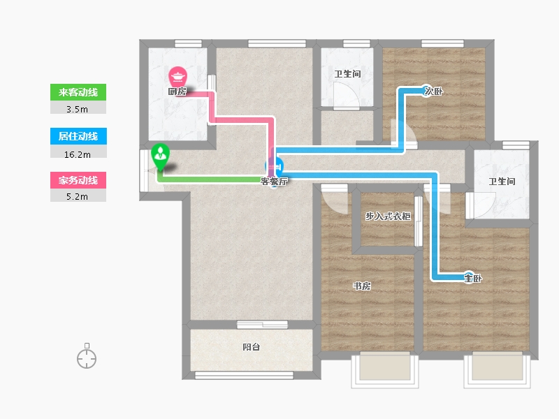 陕西省-宝鸡市-紫御华庭-98.51-户型库-动静线