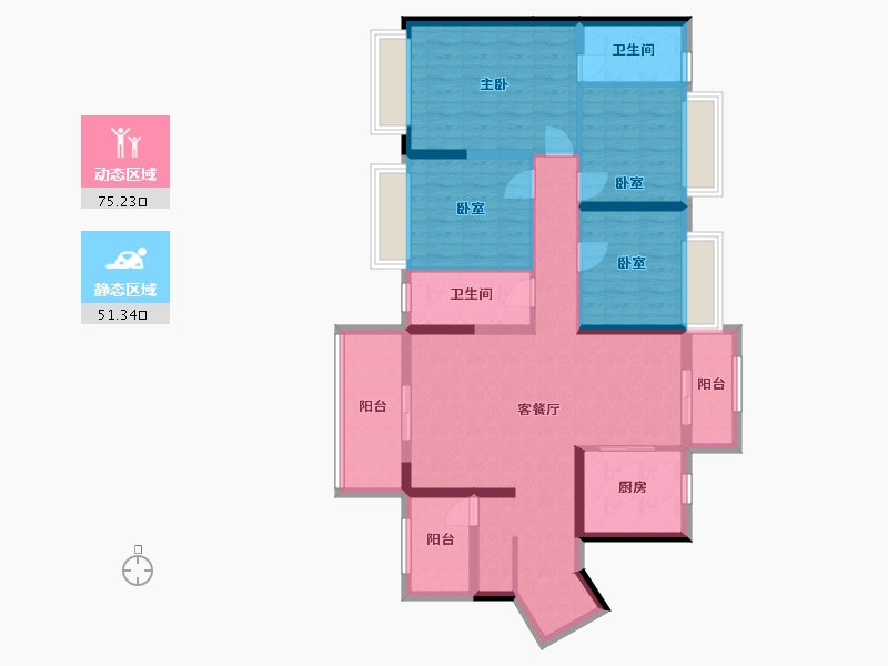 广西壮族自治区-贵港市-碧桂园中央上城-116.00-户型库-动静分区