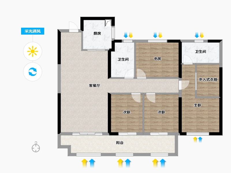 福建省-泉州市-龙湖晋悦.春江天镜-117.00-户型库-采光通风