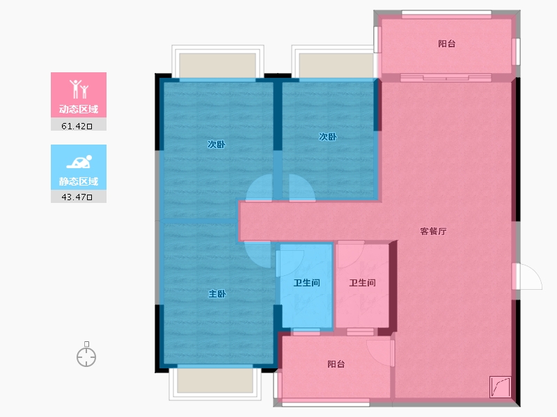 四川省-成都市-嘉和世纪城-95.00-户型库-动静分区