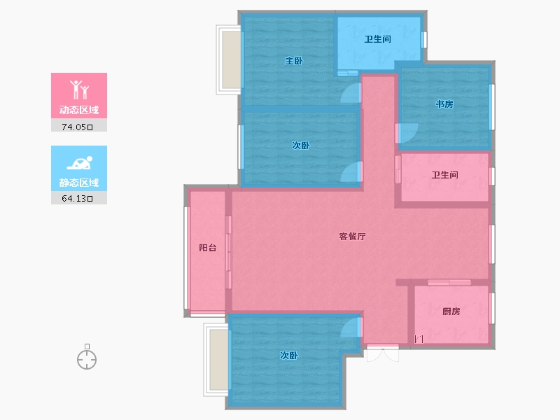 河北省-张家口市-都瑞家园-128.00-户型库-动静分区