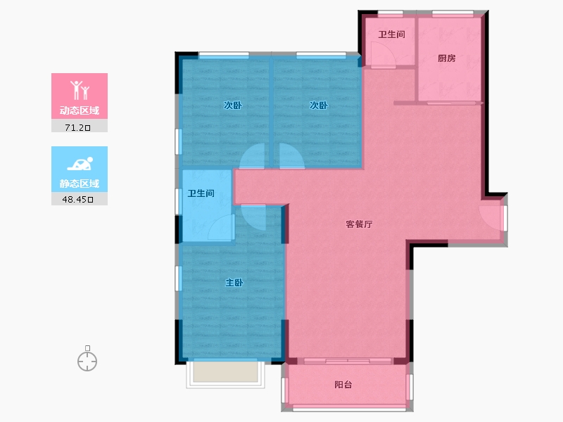 山东省-枣庄市-大都·现代城-110.00-户型库-动静分区