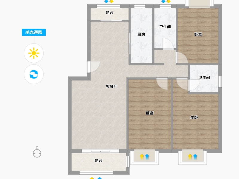 上海-上海市-欣连苑社区-120.00-户型库-采光通风