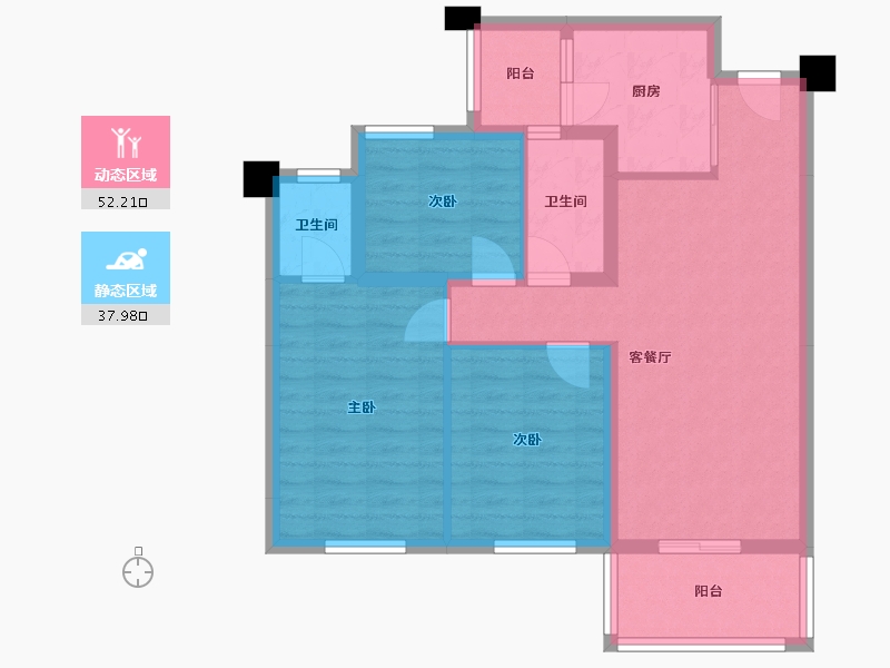 湖北省-十堰市-国瑞文旅城-86.00-户型库-动静分区