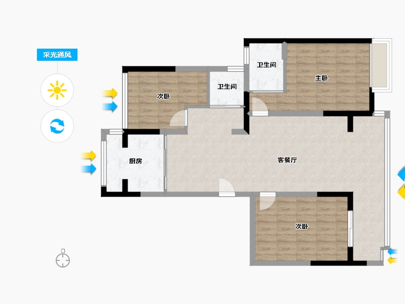 江苏省-常州市-梧桐香郡-117.00-户型库-采光通风