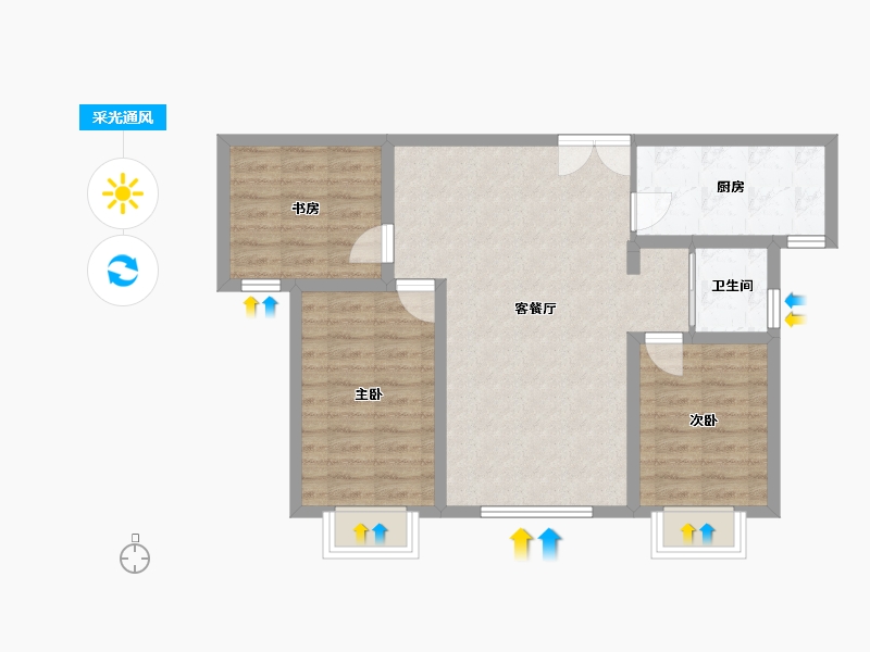 新疆维吾尔自治区-乌鲁木齐市-蓝天欢乐颂-89.00-户型库-采光通风