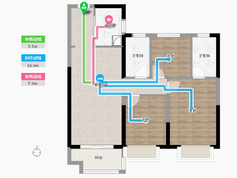 湖南省-株洲市-美的铂悦府-82.00-户型库-动静线