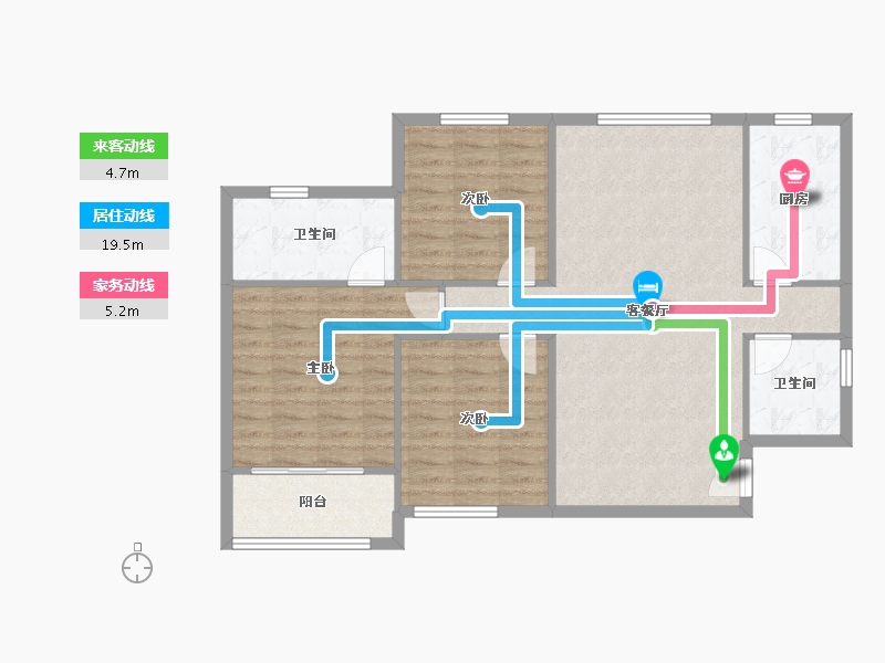 陕西省-咸阳市-丽彩珠泉新城-128.00-户型库-动静线