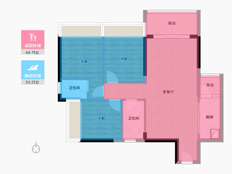 广东省-湛江市-壹号公馆-75.17-户型库-动静分区