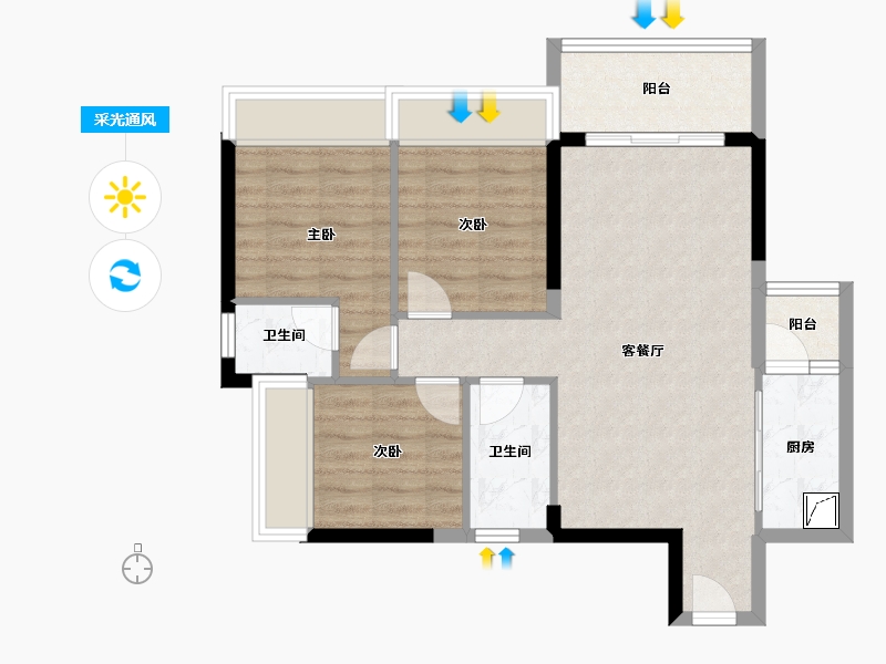 广东省-湛江市-壹号公馆-75.17-户型库-采光通风