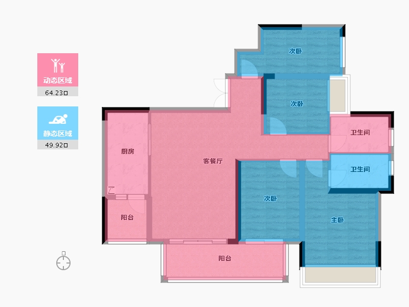 贵州省-安顺市-麒龙香山美域-105.00-户型库-动静分区