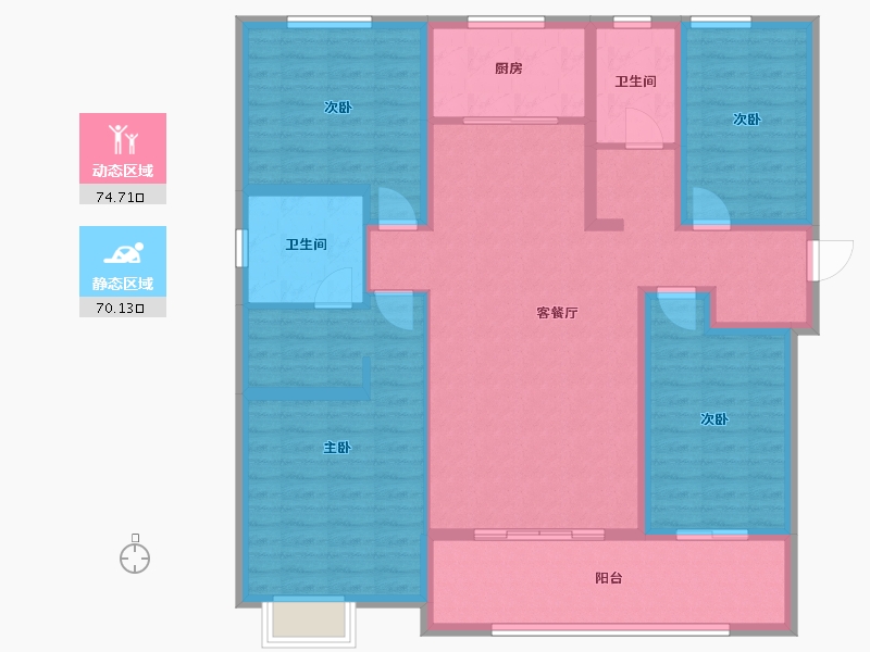 山东省-菏泽市-花都绿地-130.00-户型库-动静分区