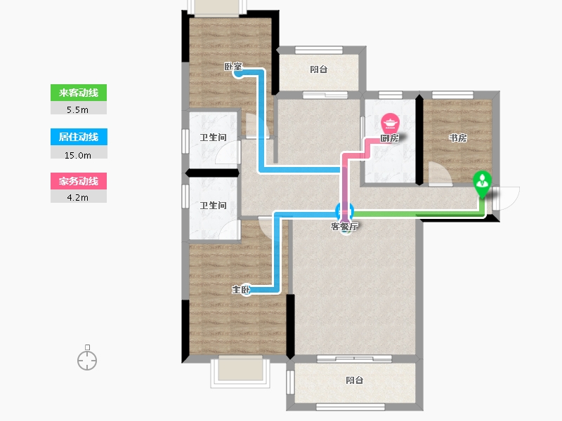 湖南省-常德市-未名湖畔-100.00-户型库-动静线