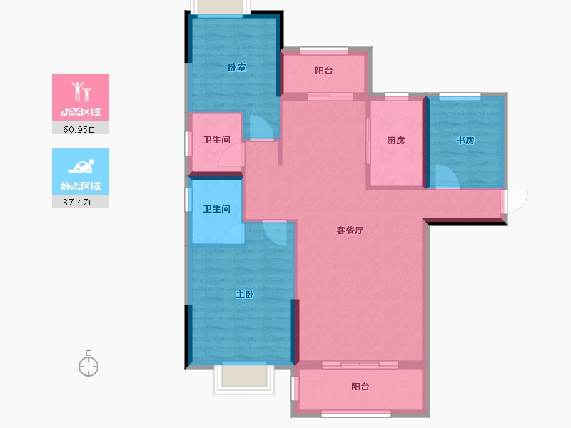 湖南省-常德市-未名湖畔-100.00-户型库-动静分区