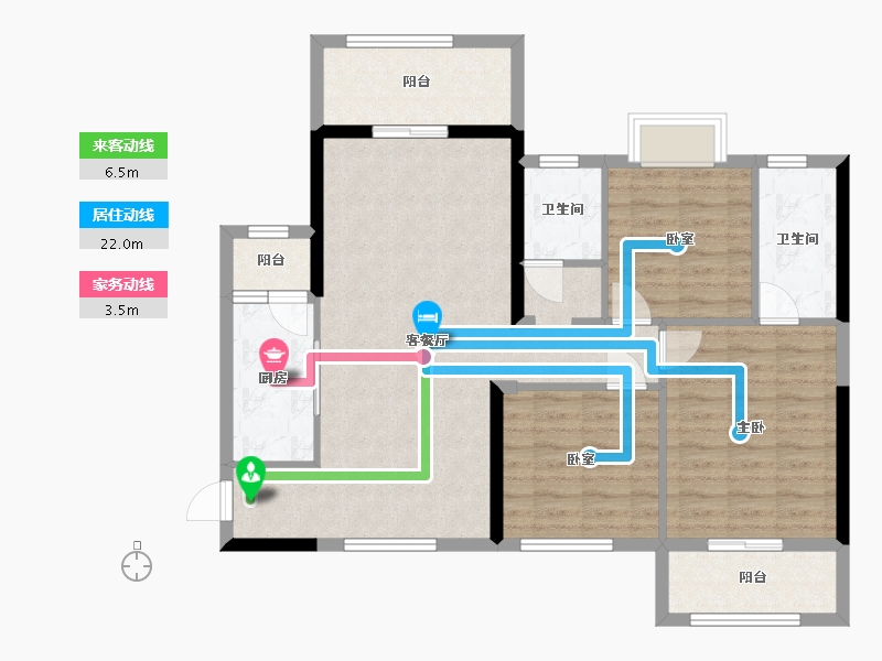 湖南省-长沙市-江山帝景-101.89-户型库-动静线