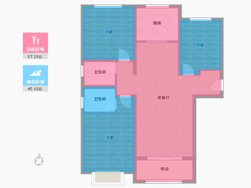 山东省-济南市-龙御公馆-91.00-户型库-动静分区