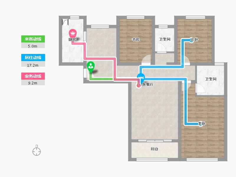 河南省-郑州市-碧桂园西湖-107.00-户型库-动静线