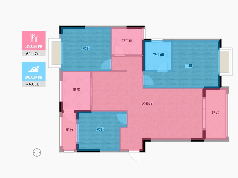 湖北省-随州市-随州曾投璟园-103.00-户型库-动静分区