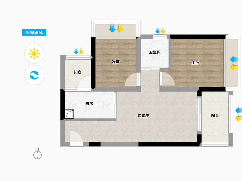 四川省-攀枝花市-恒邦双林·悦山府-50.00-户型库-采光通风