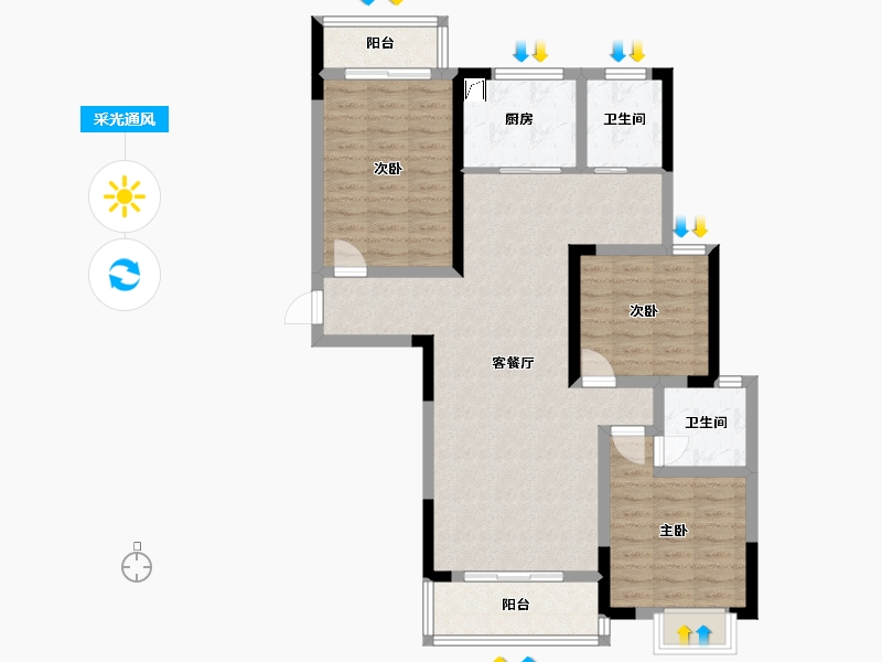 湖南省-郴州市-青鲁湖尚城-95.00-户型库-采光通风