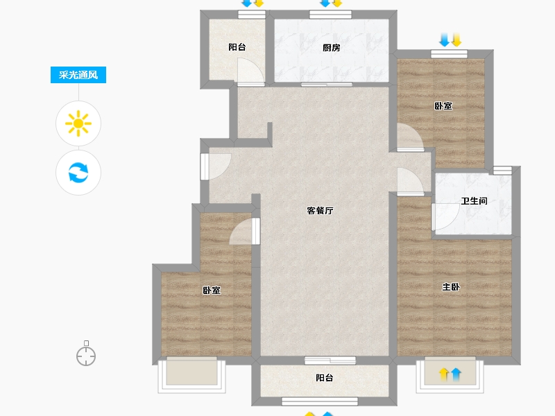 天津-天津市-联发锦里-91.30-户型库-采光通风