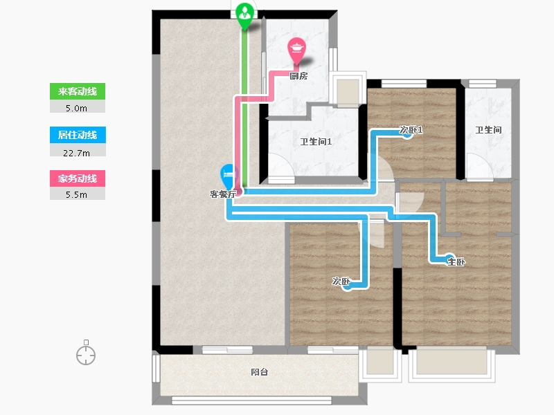 湖北省-武汉市-中粮光谷祥云-97.59-户型库-动静线