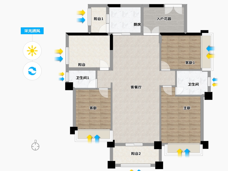 广西壮族自治区-梧州市-富城爱琴海-132.65-户型库-采光通风