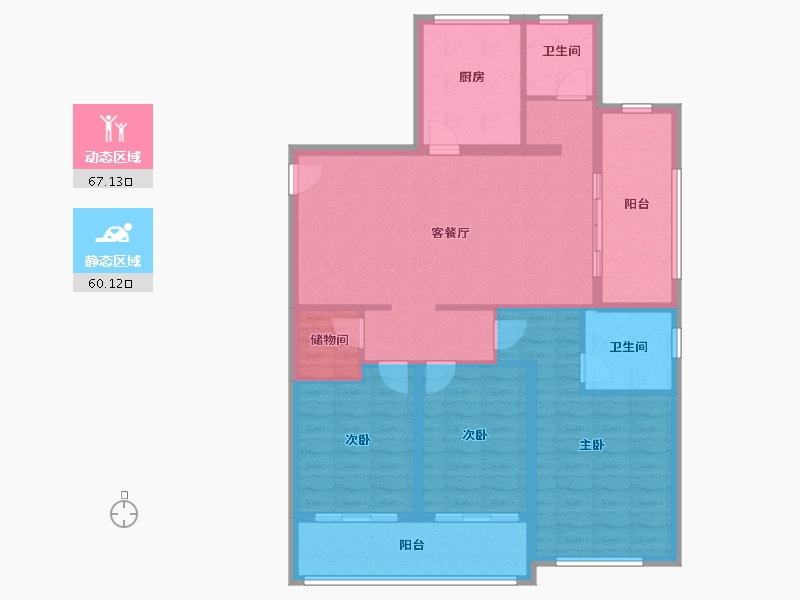 山东省-枣庄市-蓝城·春风里-115.00-户型库-动静分区