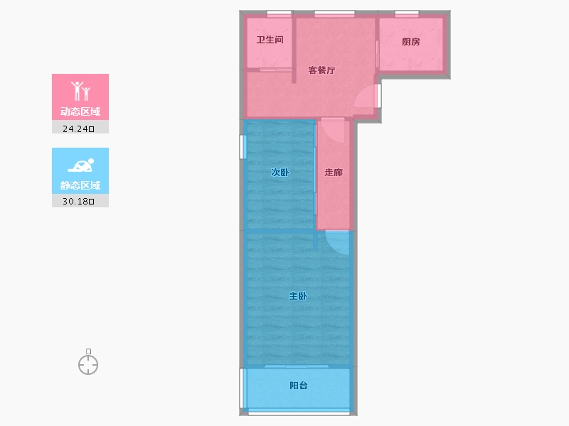 上海-上海市-江桥二村四街坊-46.60-户型库-动静分区