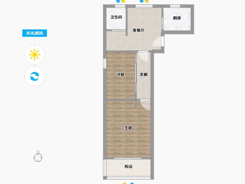 上海-上海市-江桥二村四街坊-46.60-户型库-采光通风