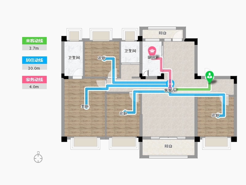 湖北省-襄阳市-碧桂园嘉悦城-132.58-户型库-动静线