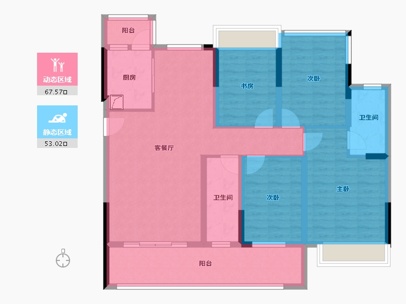 广西壮族自治区-桂林市-兴进交投江山樾-101.00-户型库-动静分区