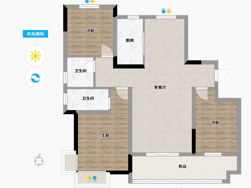 江西省-上饶市-状元府-101.00-户型库-采光通风